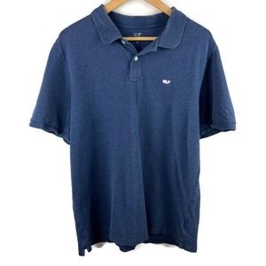 Vineyard Vines Polo Shirt Mens Large Navy Blue Whale Logo